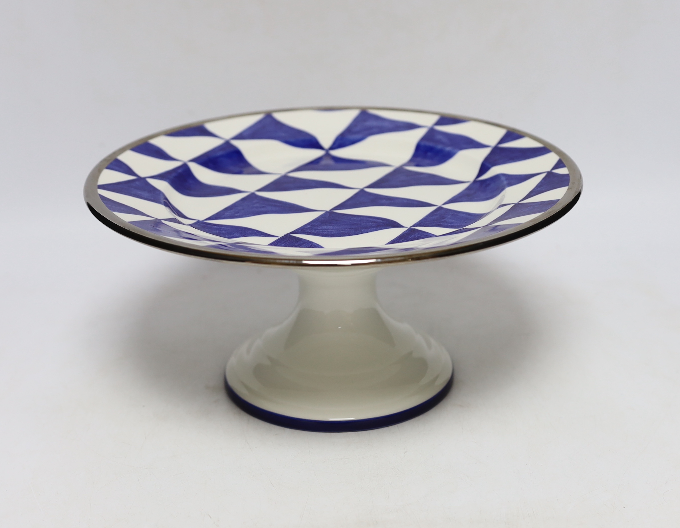 A Danish ovoid vase and other ceramics including a Tiffany & Co. pedestal dish, a Wedgwood bowl, a Copenhagen bottle vase, a Limoges vase and a Chinese stem bowl, tallest 18cm